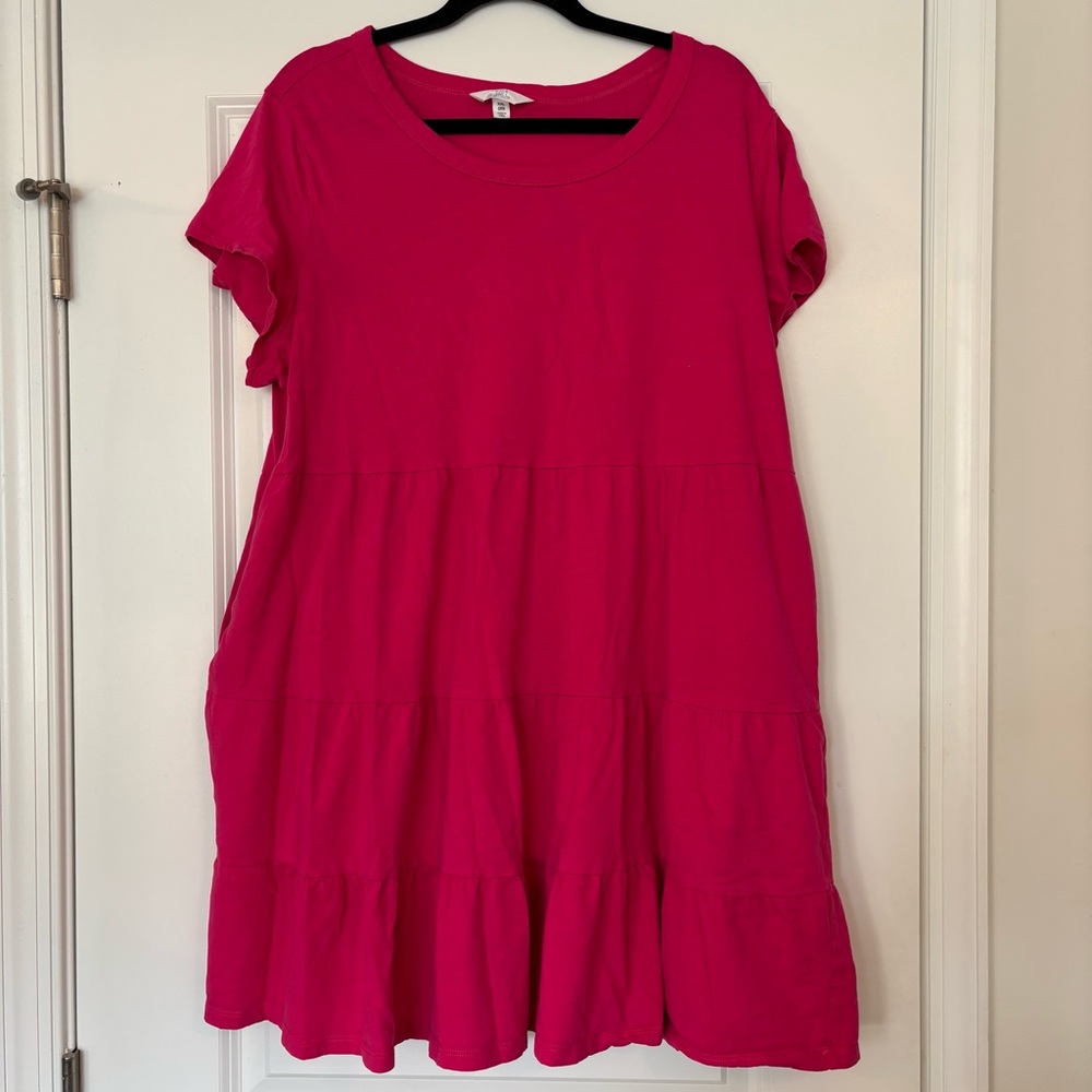 Time and Tru Hot Pink Tiered Dress